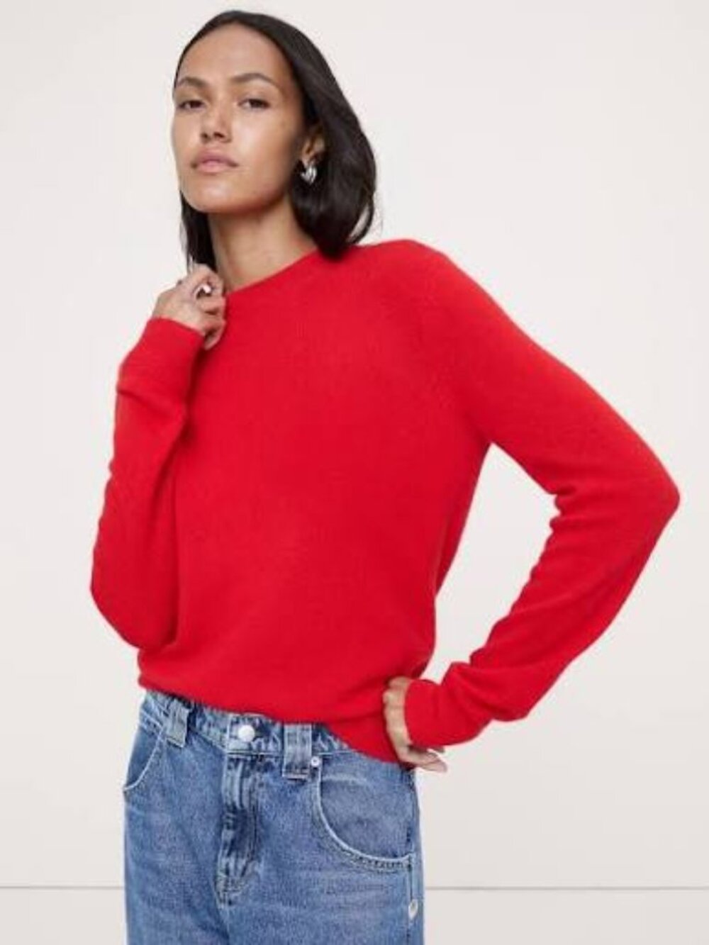 Charter Club 100% Cashmere Crewneck Sweater in Red Size 1X
